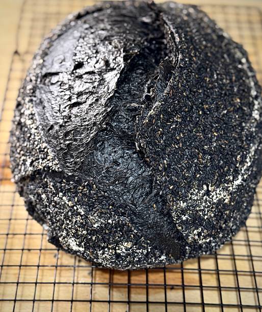 Black sourdough bread with black sesame seeds