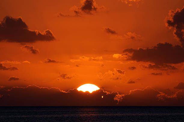 Fishing Boats, Birds and Sunrise in Islamorada in the Florida Keys on the Atlantic Ocean