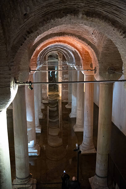 Looking at the amazing architecture of Basilica cistern in Istanbul, Turkiye