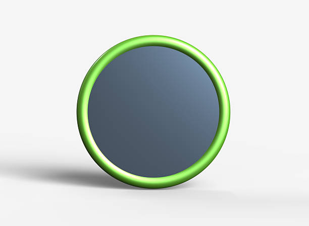 A striking, high-gloss green button-like object sits atop a clean white pedestal, creating a minimal, futuristic product shot. The smooth curves and reflective surface convey innovation and contemporary design.