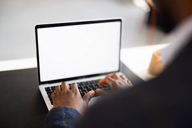 istock Person typing at laptop with blank screen 2261126755