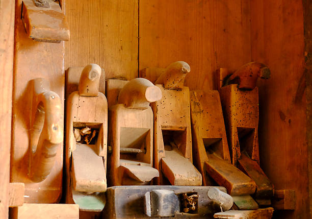 A row of old planes in the workshop
