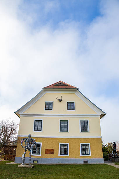 Traditional house in the village of Viscri, Transylvania, Romania on a cloudy day, UNESCO World Heritage Site.