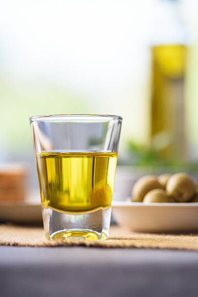 Extra virgin olive oil in a glass bowl for healthy cooking