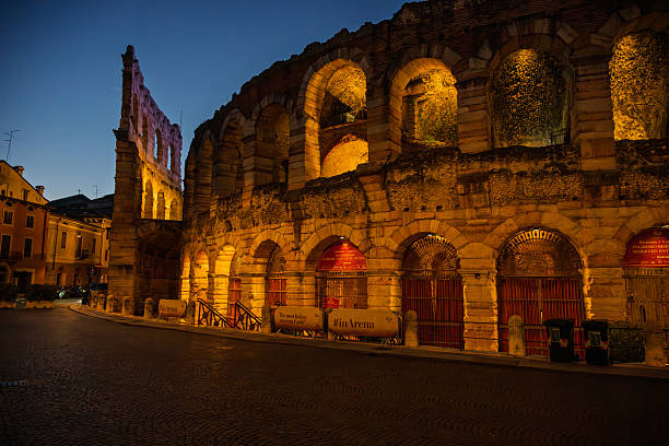 Arena illuminated at night, Verona