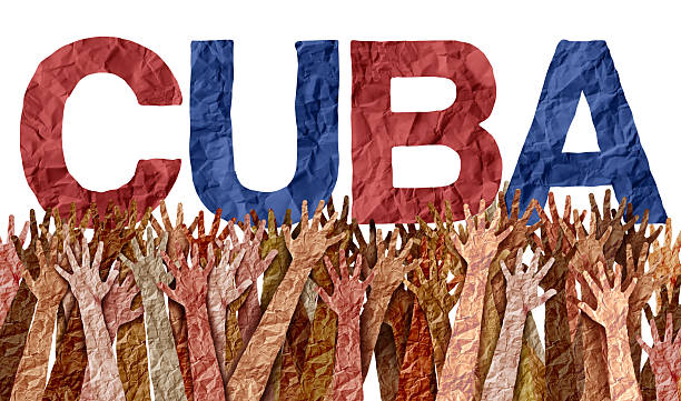 Cuba Society Crisis and Cuban Government Collapse as a symbol of a Havana communist regime crisis with collapsing puzzle pieces representing the struggle of Cubans and Caribbean turmoil.