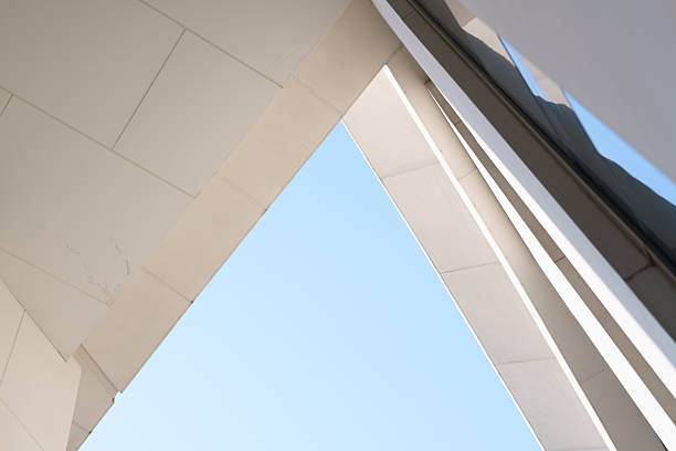 Closeup new, modern houses, background with copy space, full frame horizontal composition