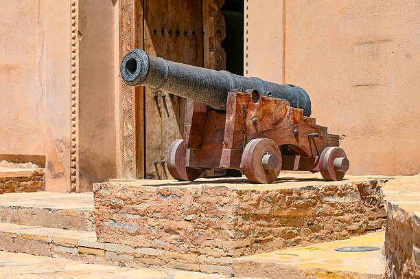 Old iron cannon at Nizva fort in Oman