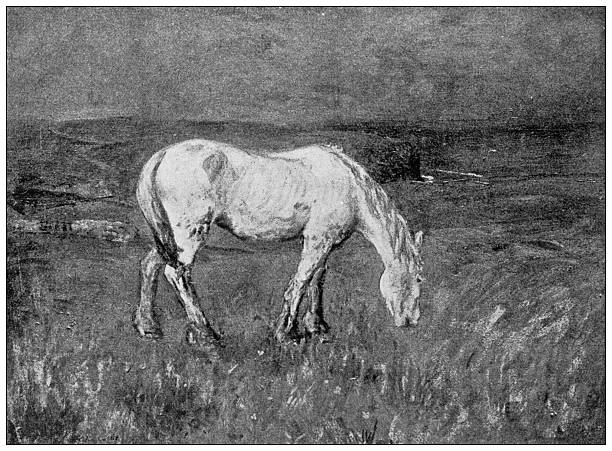 Image from 19th Century Art Illustrated Magazine: Vieux Cheval sur la Lande (Bretagne), by Charles Cottet