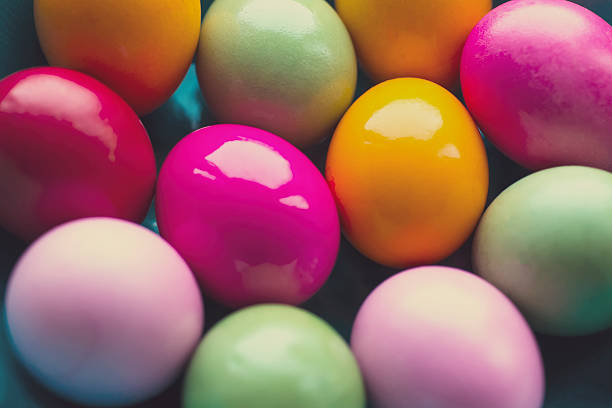 Vibrant assortment of colorful easter eggs
