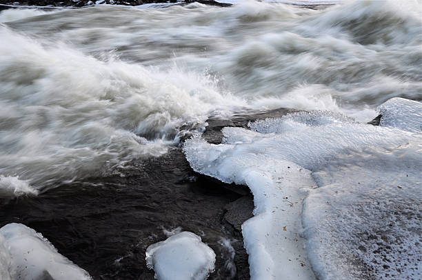 Waterfall Storforsen in winter