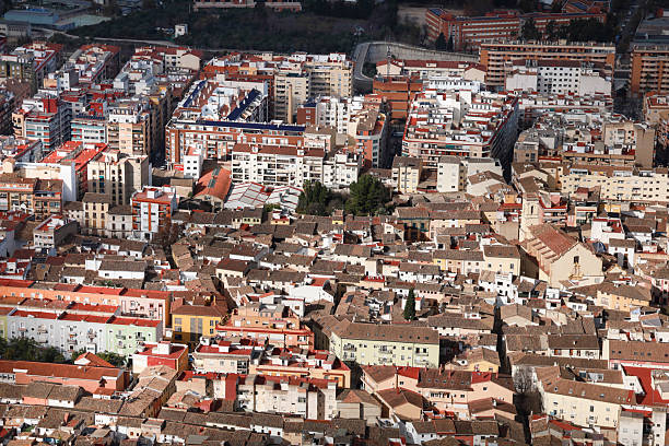 Panoramic view of Xativa city from the Castle. Valencia province, Spain.