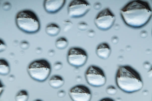 a raindrops on the railing, the street on a rainy autumn day, beautiful street screensaver