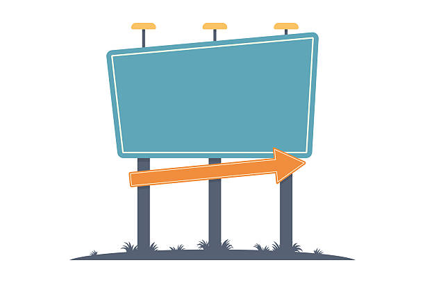 Road billboard icon. Colored silhouette. Front view. Vector simple flat graphic illustration. Isolated object on a white background.