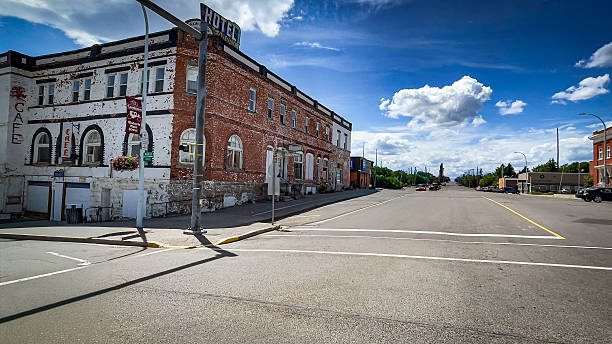 On June 26, 2025 this is a view of the downtown area of Cardston Alberta Canada and the vintage buildings that line the streets