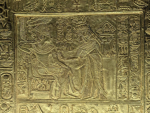 golden egyptian hieroglyphics as nice history texture