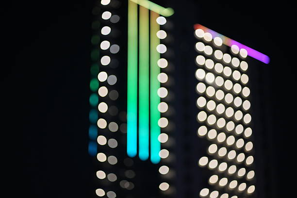 Abstract blurred light building  in the city