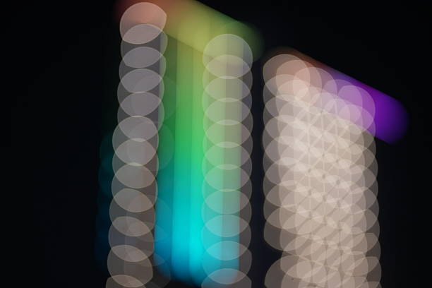 Abstract blurred light building  in the city