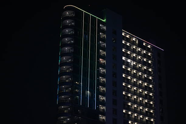 blurred light building  in the city