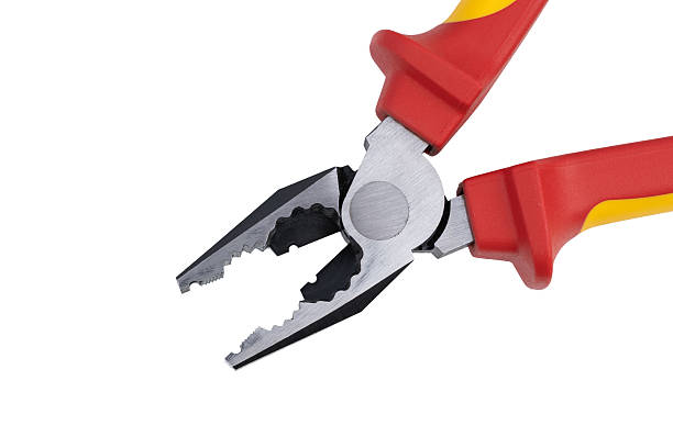 yellow orange pliers, plier tool. industry tools