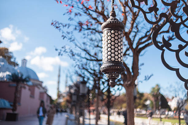 Beautiful oriental lamp at one of Istanbul's famous squares