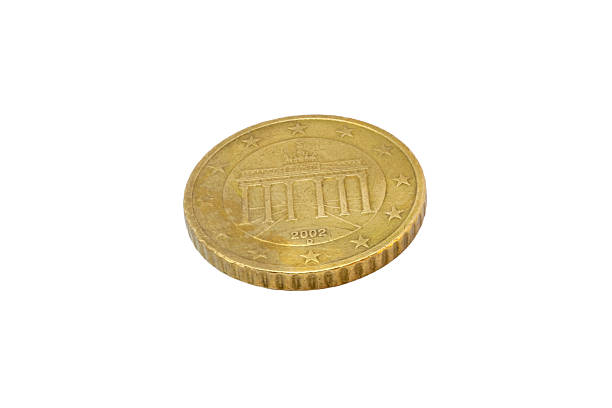 Featuring the Brandenburg Gate. The brass-like surface shows twelve stars symbolizing unity and the mint year, isolated on a neutral background.
