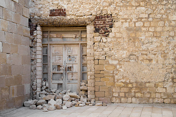 Door in Interior of the Qaitbay citadel in Alexandria, Egypt