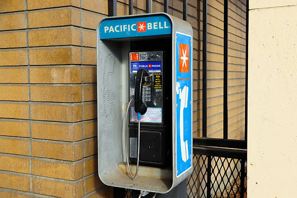 Rosemead, California – February 5, 2025: Pacific Bell Public Payphone Booth