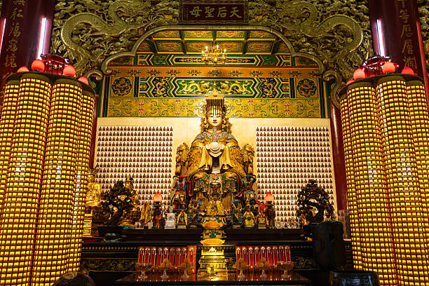 Thean Hou Temple is a six-tiered temple of the Chinese sea goddess Mazu.Kuala Lumpur - Malaysia.