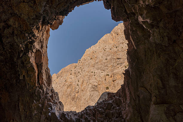 close up of rocky mountain peak under clear blue sky. Log pod Mangartom. Slovenia. Julian alps. mountain landscape. nature photography