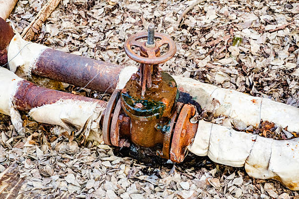 rusty leaky valve on the water pipes