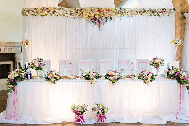 Wedding tables ready for dinner