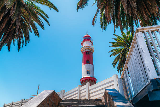 Famous Lighthouse in Swakopmund, city on the Atlantic coast of northwestern Namibia