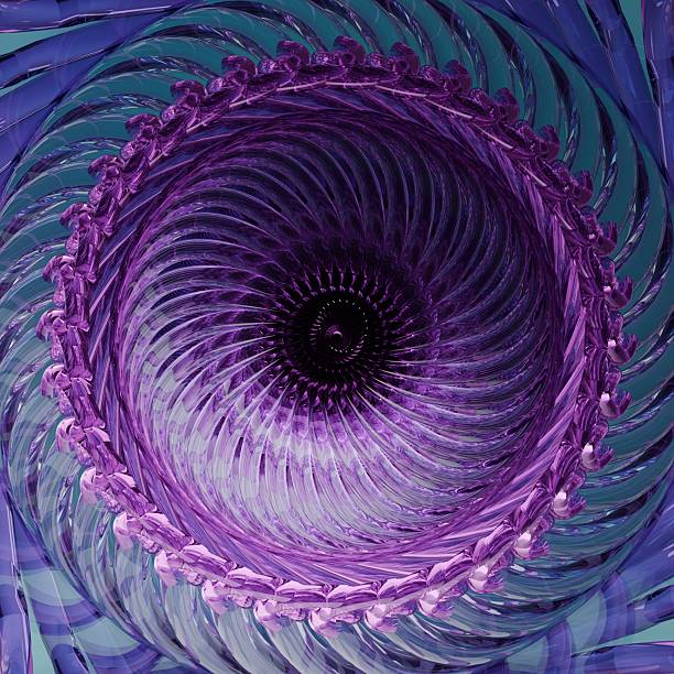 3d abstract purple and violet spiral glass background