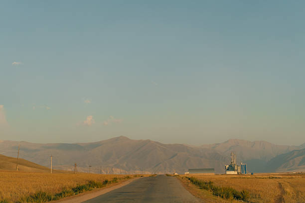 Suusamyr Valley at sunset in Kyrgyzstan. High quality photo