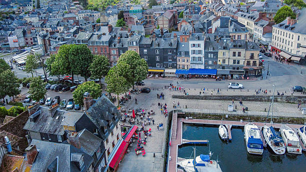 Honfleur harbor, Normandy, France. Composite photo