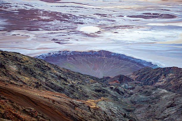 Aerial view of Ubehebe volcanic crater in Death Valley National Park California