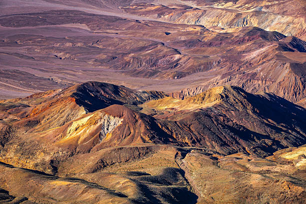 Aerial view of Ubehebe volcanic crater in Death Valley National Park California