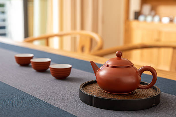 Tea set for the tea room. chinese tea set. teapot and cups.