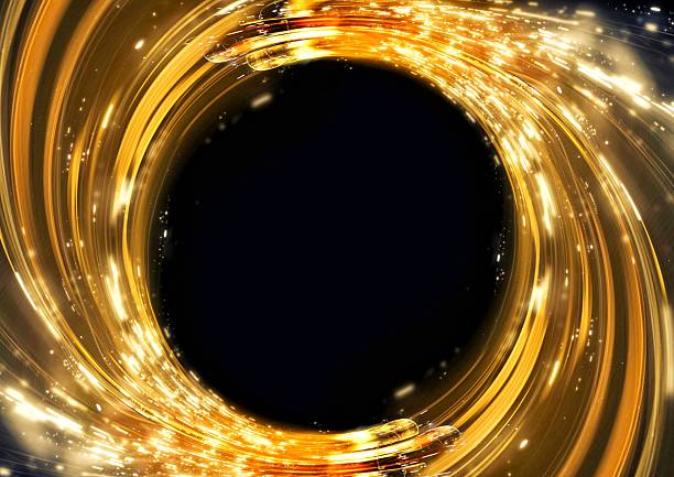 Abstract background with a sense of speed and flow of golden light