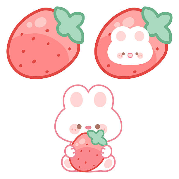 970+ Bunny And Strawberries Stock Illustrations, Royalty-Free