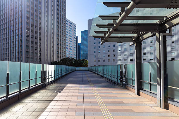 Pedestrian walkway in business city