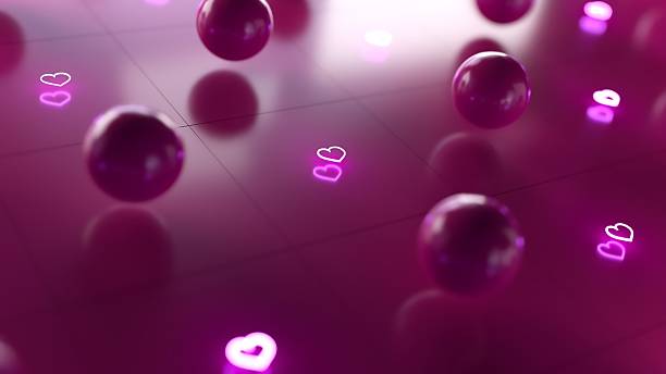 Modern Digital Illustration of Social Networking, Love Elements