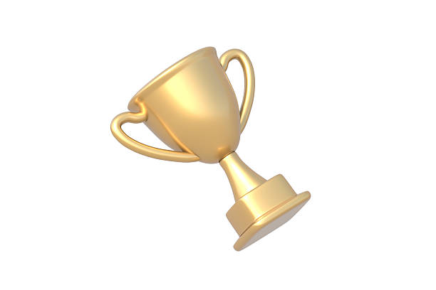 Golden winner award isolated on white background. Reward for victory. 3d render