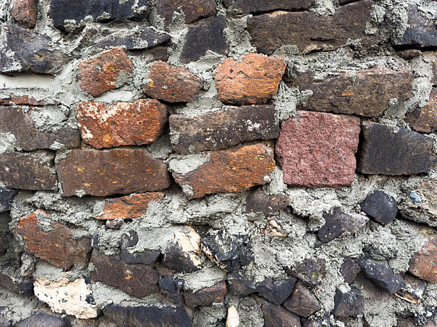 Background of stones in a medieval castle, wall background, copy space, flat lay. High quality photo