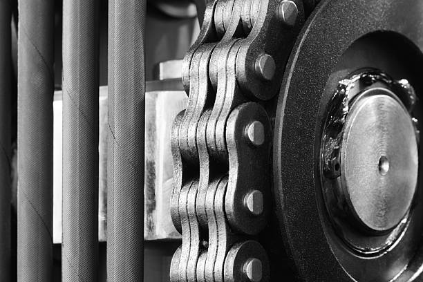 Chain transmission on an industrial machine, industrial concept