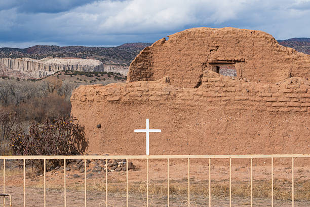 The remains of the Santa Rosa De Lima church in Abiquiu New Mexico. Built in 1742 as an attempt by the Spaniards to convert the Tewa and Hopi peoples to Catholicism