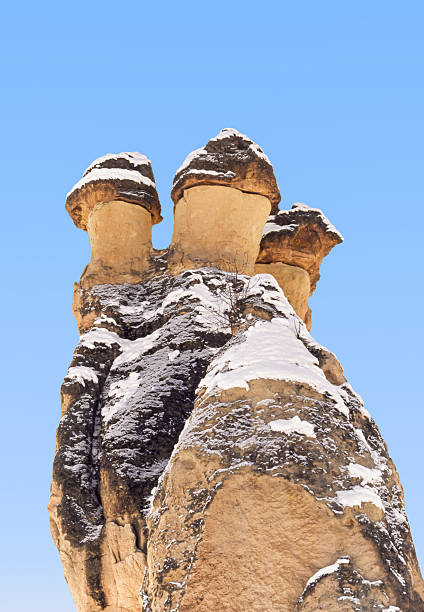 Cappadocia, a region the central Anatolia of Turkiye in winter.
