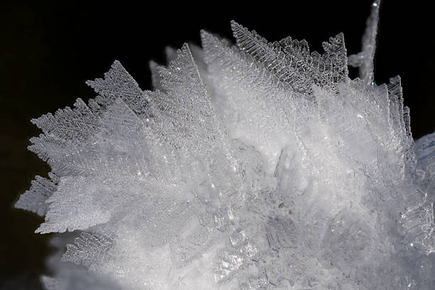 Close-Up Macro of Beautiful Snowflake Ice Crystals