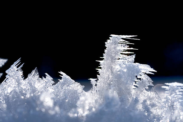 Close-Up Macro of Beautiful Snowflake Ice Crystals